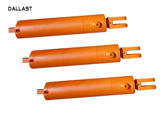 High Pressure Garbage Trucks Welded Double Piston Hydraulic Cylinder Steel Material
