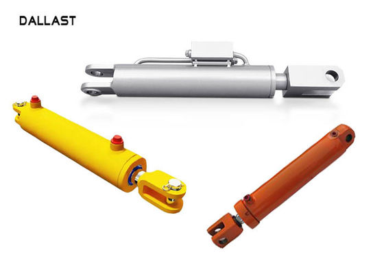 High Pressure Garbage Trucks Welded Double Piston Hydraulic Cylinder Steel Material