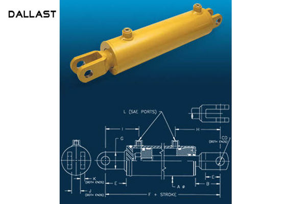 High Pressure Garbage Trucks Welded Double Piston Hydraulic Cylinder Steel Material